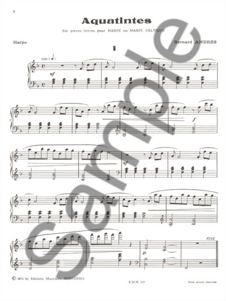 Aquatintes - Harfe Solo - Bernard Andrès