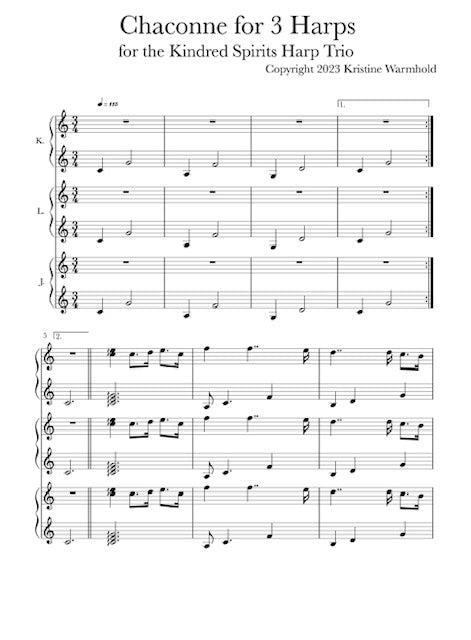 Chaconne for 3 Small Harps - Kristine Warmhold