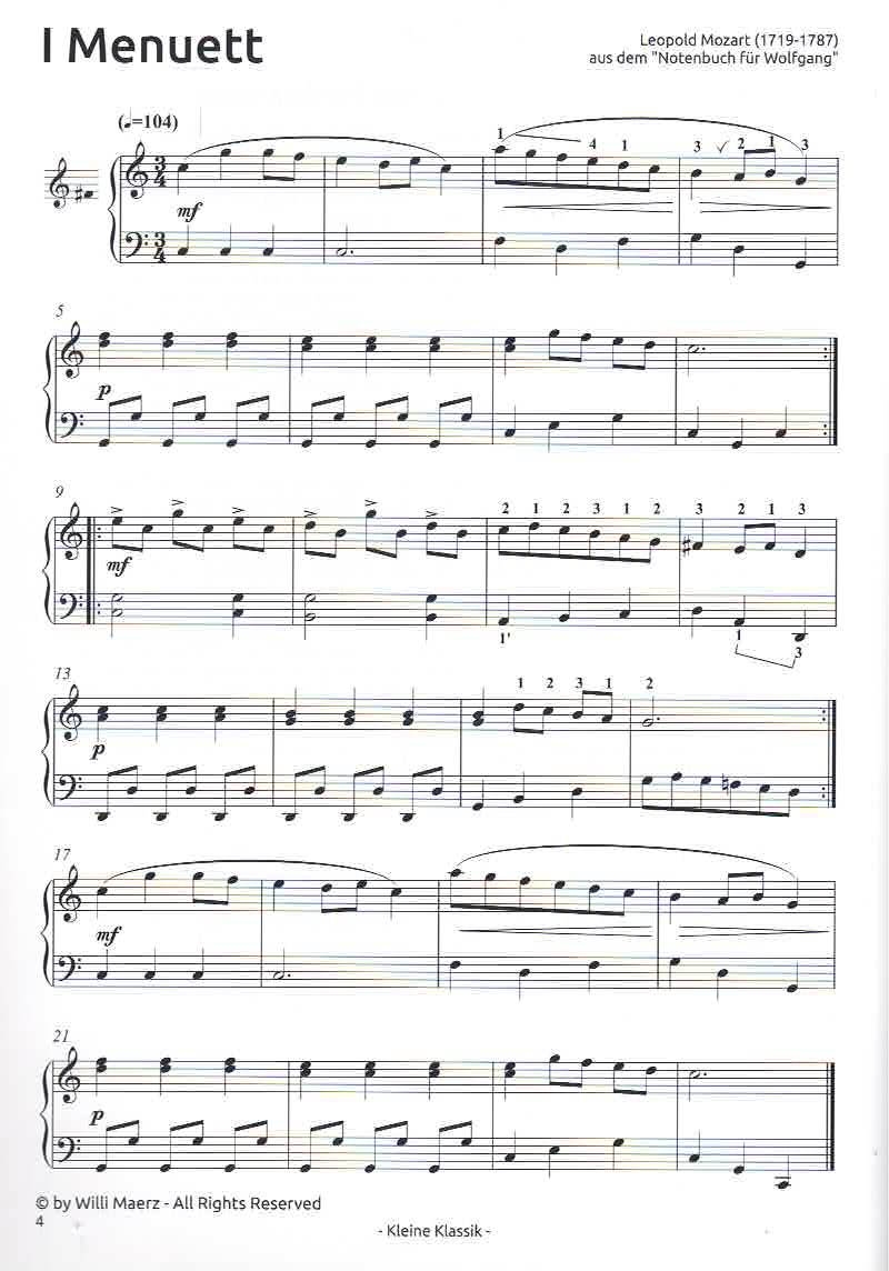 Kleine Klassik - arr. Willi März - L. & W. A. Mozart