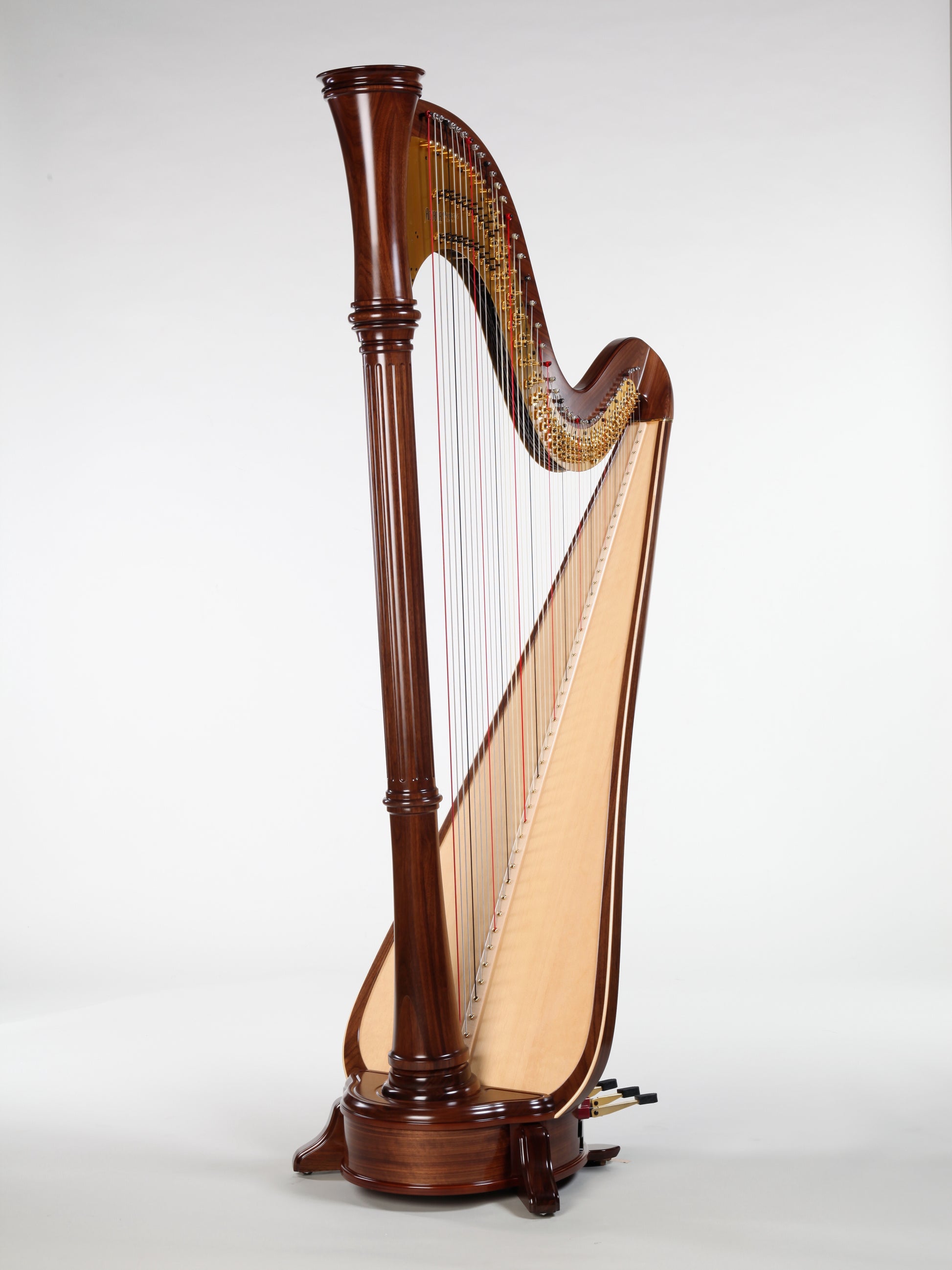 Pedalharfe AOYAMA Orpheus 47A in Walnuss, Gesamtansicht