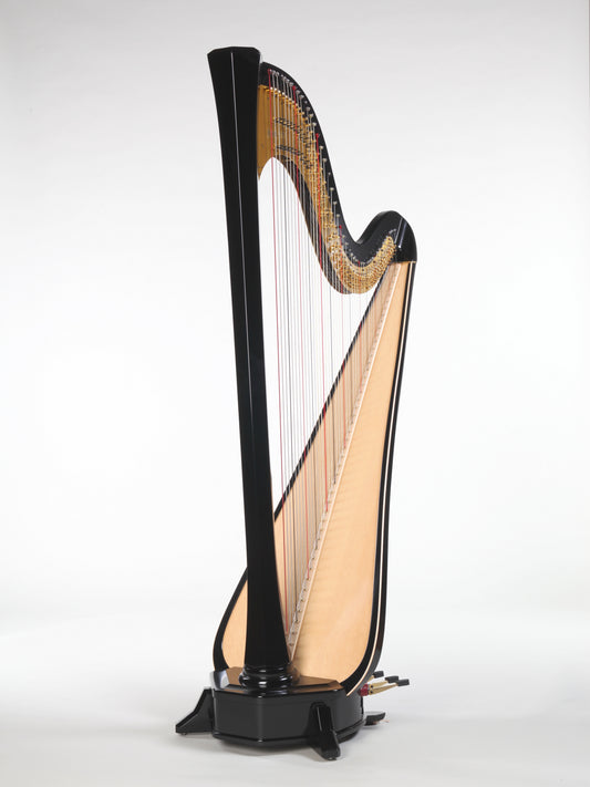 Konzertharfe AOYAMA Amphion 47M in Schwarz, Gesamtansicht