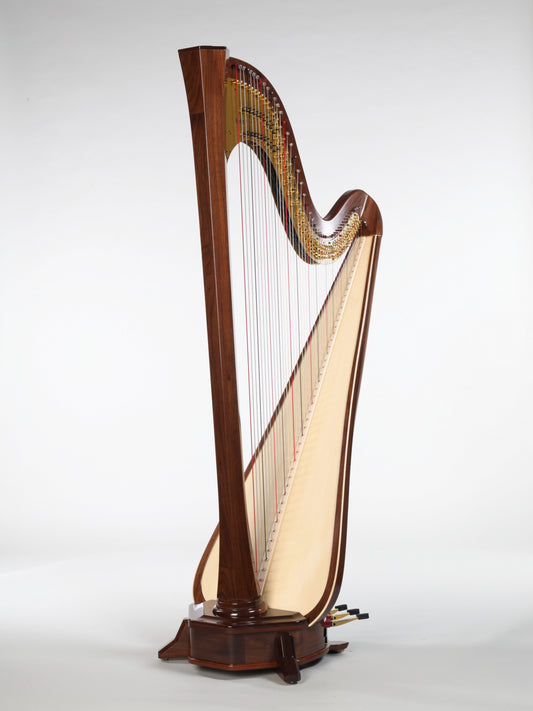 Konzertharfe AOYAMA Amphion 47M in Walnuss, Gesamtansicht
