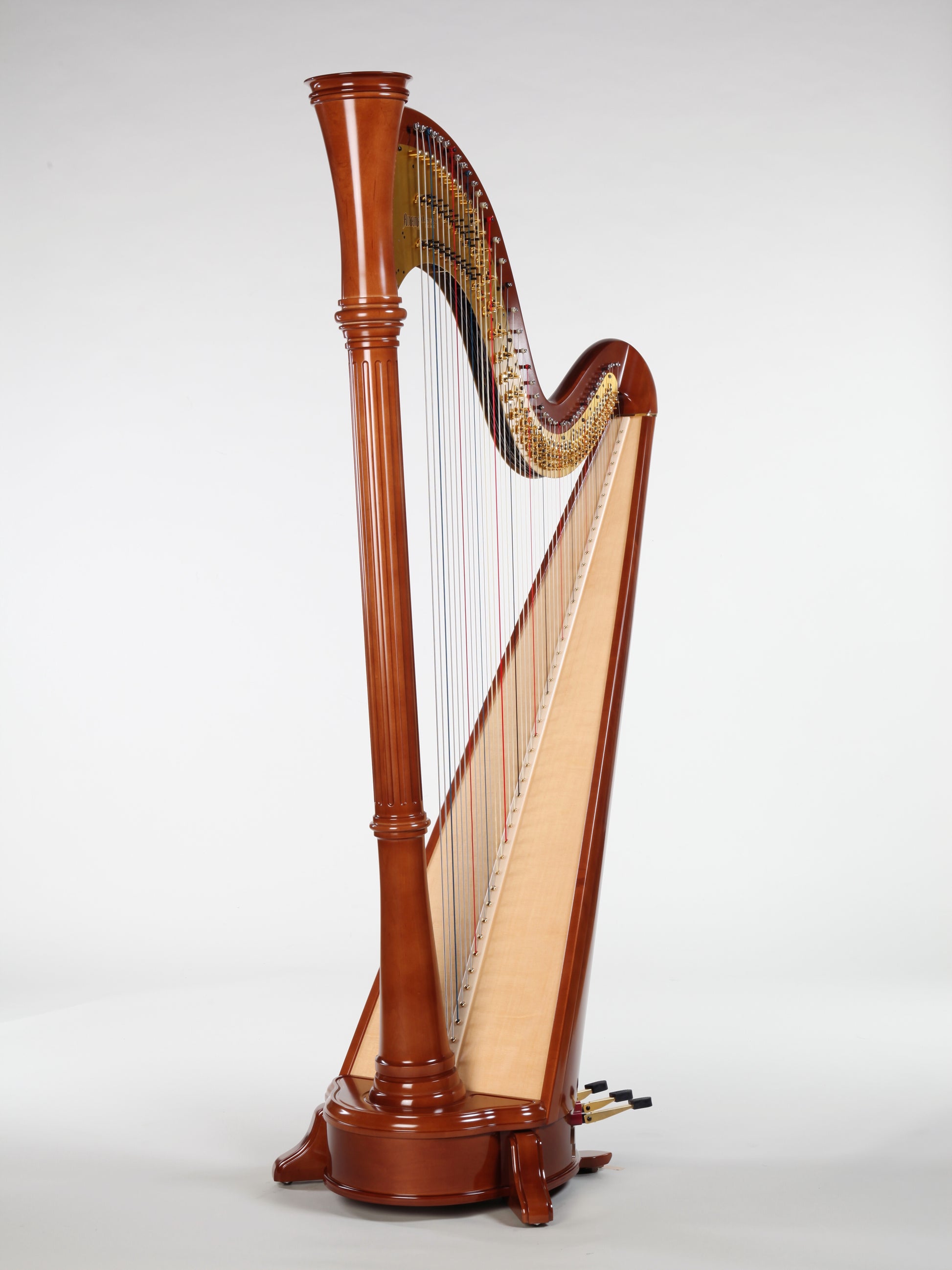 Konzertharfe AOYAMA Orpheus 46A in Braun, Gesamtansicht
