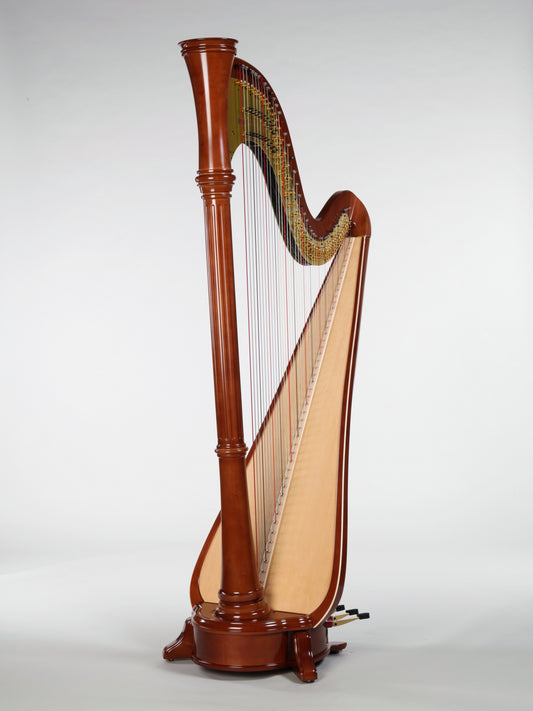 Konzertharfe AOYAMA Orpheus 47A in Braun, Gesamtansicht