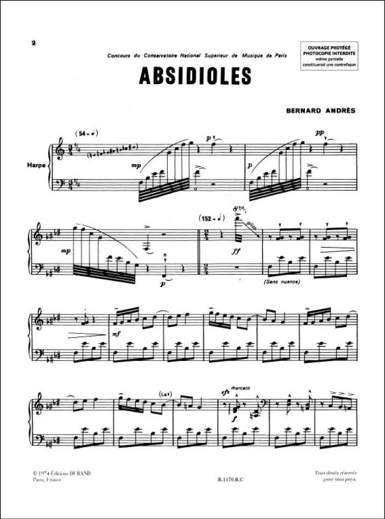 Absidioles - Harfe Solo - Bernard Andrès
