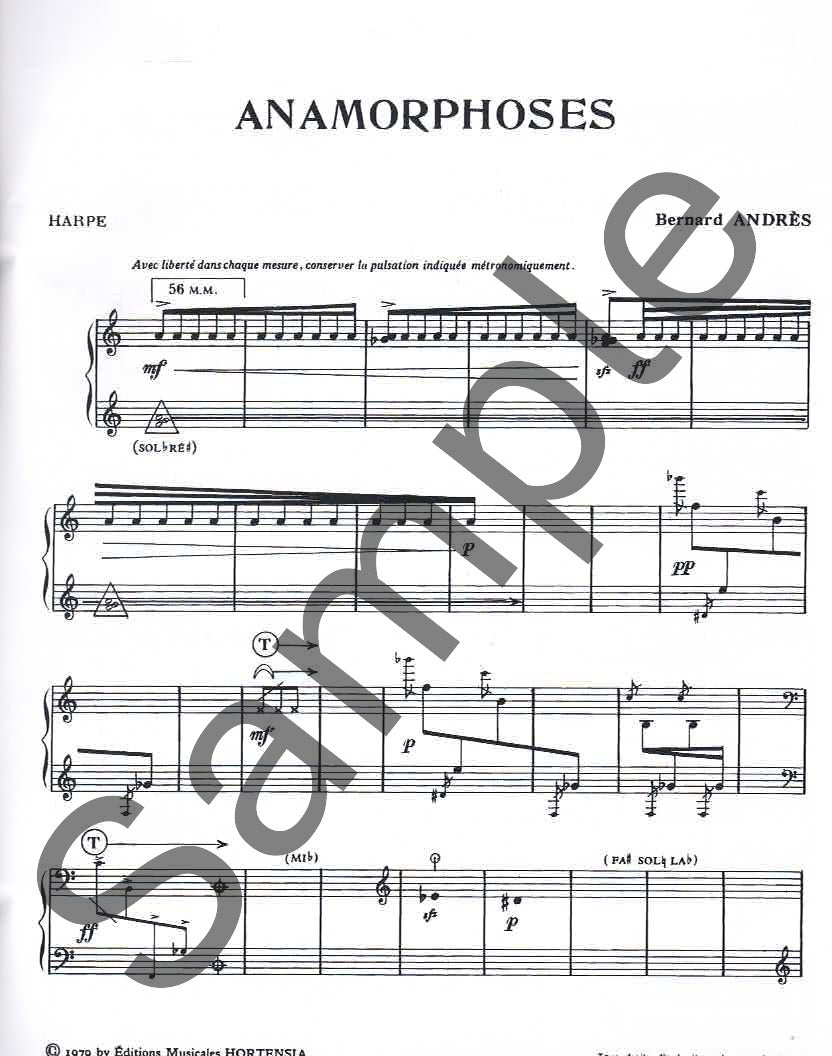 Anamorphoses - Harfe Solo - Bernard Andrès