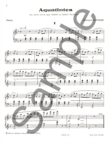 Aquatintes - Harfe Solo - Bernard Andrès