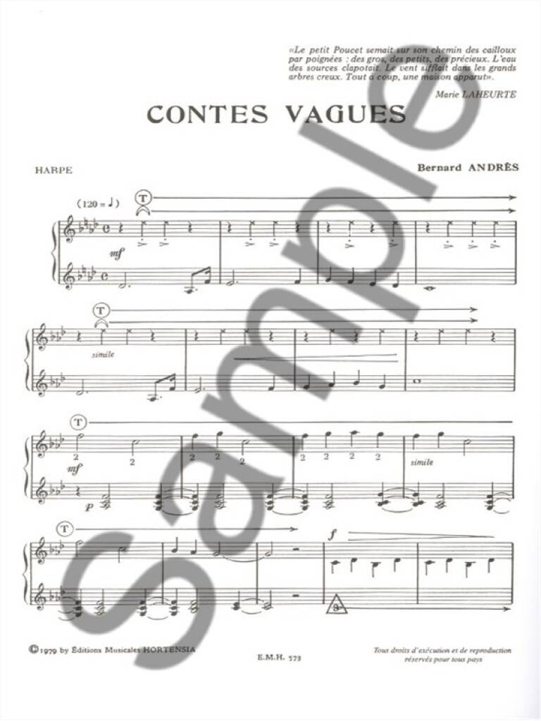 Contes Vagues pour Harpe - Bernard Andrès