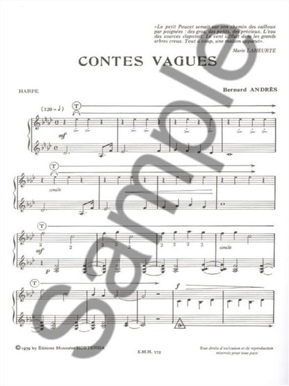 Contes Vagues pour Harpe - Bernard Andrès