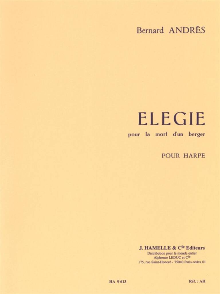 Elegie pour la mort d’un berger - Harfe Solo - Bernard Andrès
