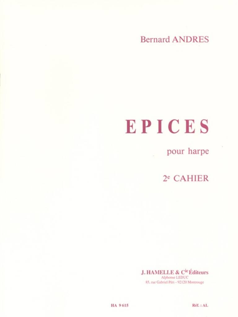 Epices - 2er Cahier: Harfe Solo - Bernard Andrès
