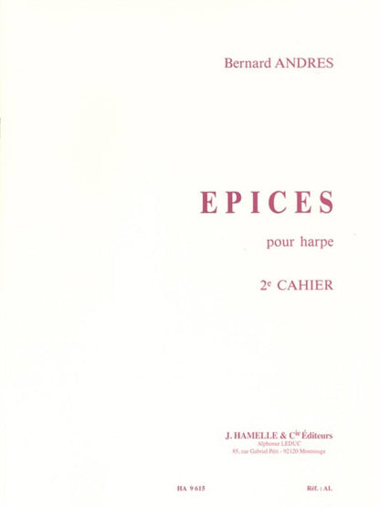 Epices - 2er Cahier: Harfe Solo - Bernard Andrès