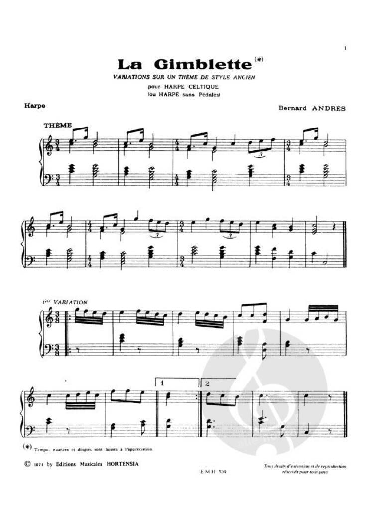 La Gimblette - Harfe Solo - Bernard Andrès
