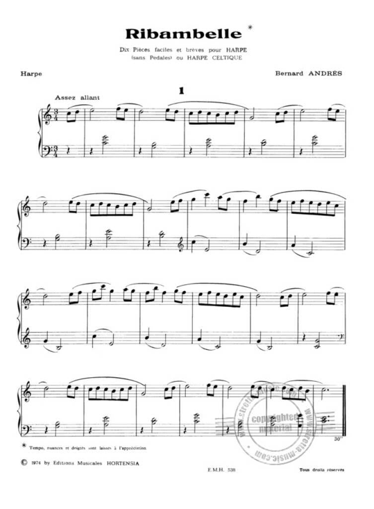 Ribambelle - Harfe Solo - Bernard Andrès