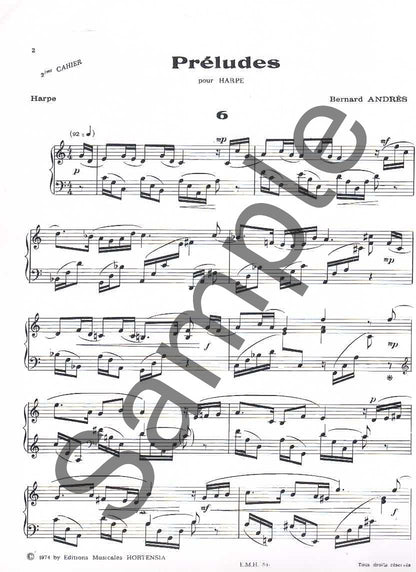 Préludes 2ème Cahier - Harfe Solo - Bernard Andrès