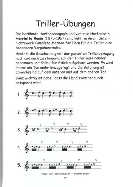 Finger- und Technikübungen für Harfenspieler  - Susanne Kaiser
