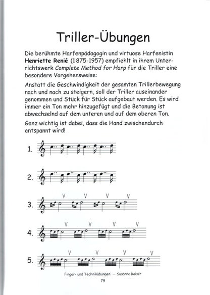 Finger- und Technikübungen für Harfenspieler  - Susanne Kaiser