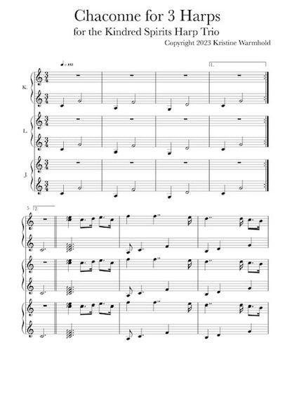 Chaconne for 3 Small Harps - Kristine Warmhold