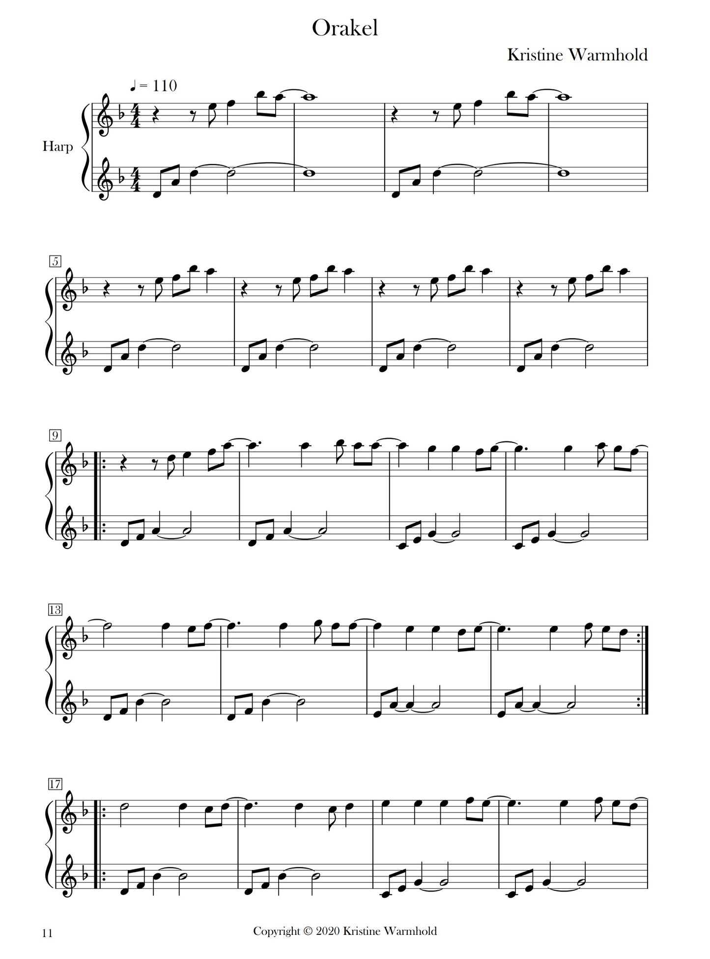Pieces for Small Harp Vol. 9 - Kristine Warmhold