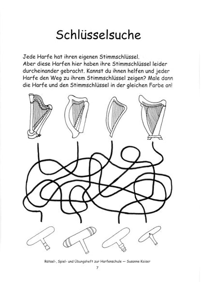 Rätsel-, Spiel- und Übungsheft zur Harfenschule - Susanne Kaiser